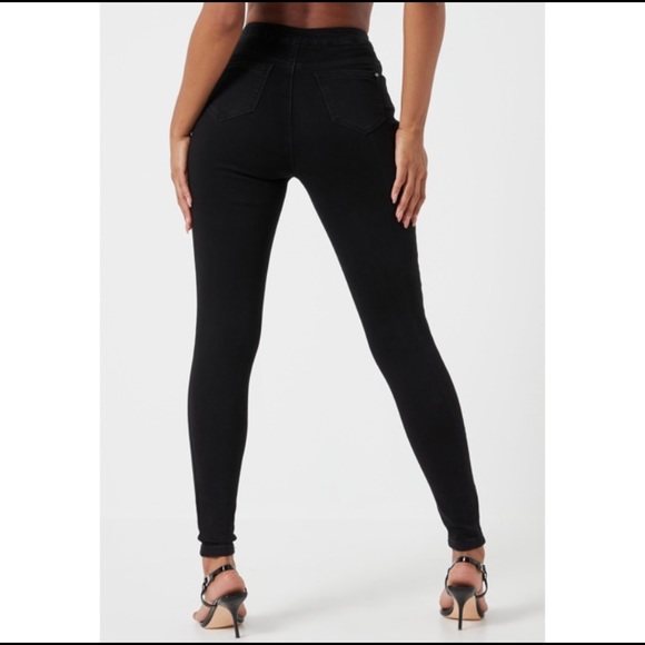 Missguided Black Vice High Waisted Super Stretch Skinny Jeans - Picture 3 of 8